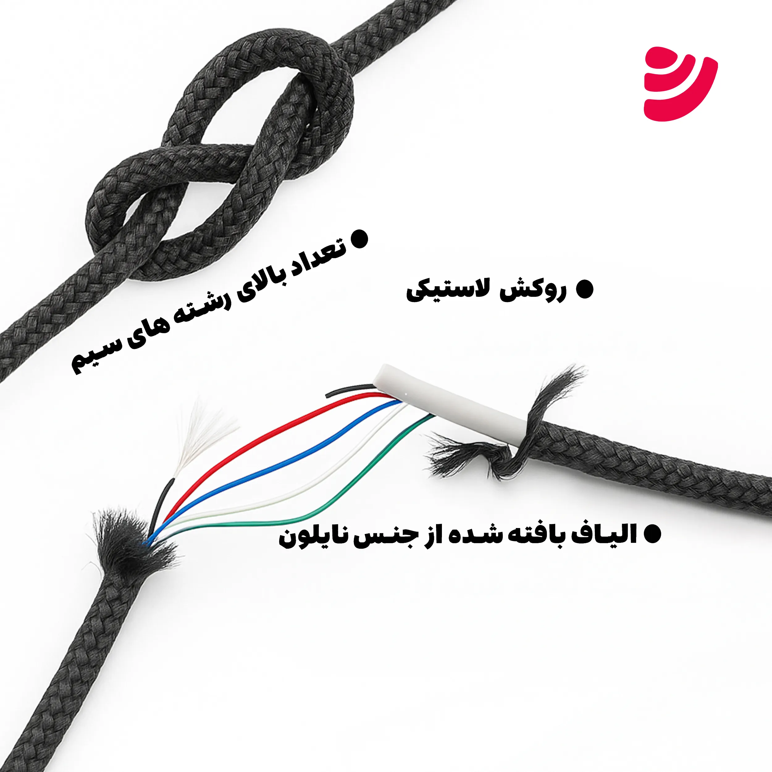 کابل شارژ کنفی دو سر تایپ سی بیاند مدل BCC-512 KF طول 2 متر